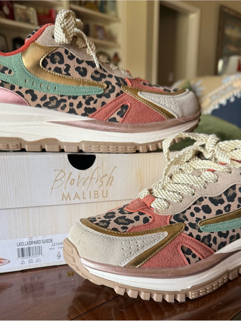 Blowfish Malibu Women's Leopard Suede Platform Sneaker - Multi  Size9 New in Box
